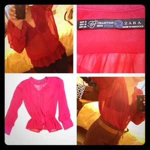 ❌❌❌SOLD❌❌❌Sheer Red Blouse