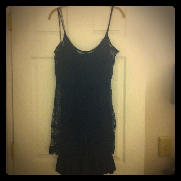 Silk slip dress with lace and beading overlay!