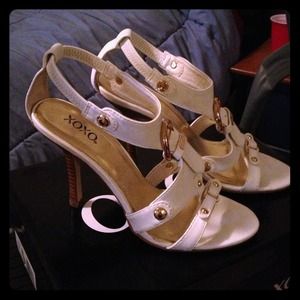 White strappy heels.