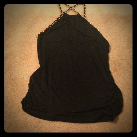 ⭐SOLD⭐Express black with gold strap top