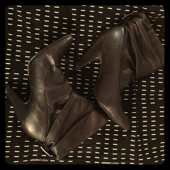 Chocolate brown above the ankle boots with buckle