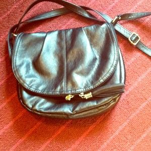 Black saddlebag style purse