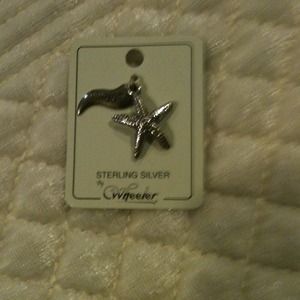 Sterling silver starfish charm new.