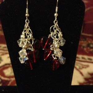 Hand made dangle earrings great for valentines day