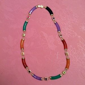 14k multicolor jade necklace,gemstones. REDUCED!
