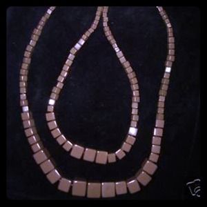 H&M 10" Double Strand Brown Beads Necklace NWT