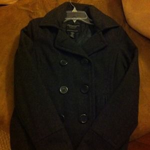 Ladies Grey Wool American Eagle Peacoat Size Small