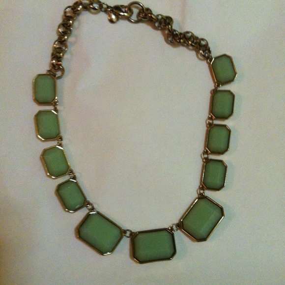 J. Crew jade green statement necklace