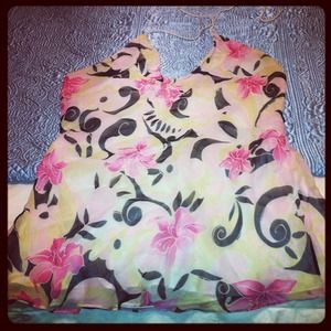 Silk underneath shear halter top