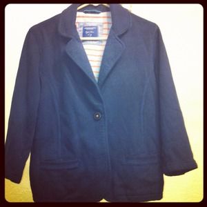Cotton 3/4 sleeve blazer (XL) & wool skirt (13/14)