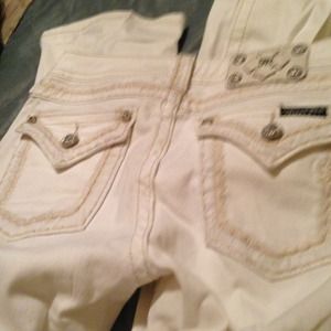Miss me cream pants size 14