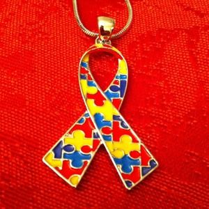 Autism awareness necklace.