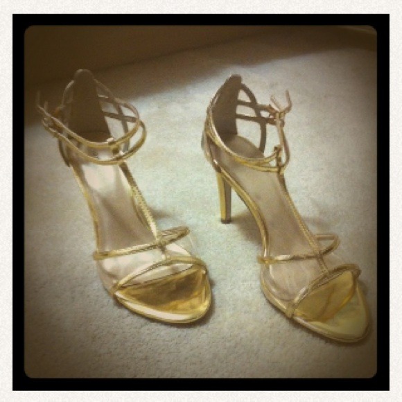 GONE Gold strappy Sandles REDUCED - Picture 1 of 4