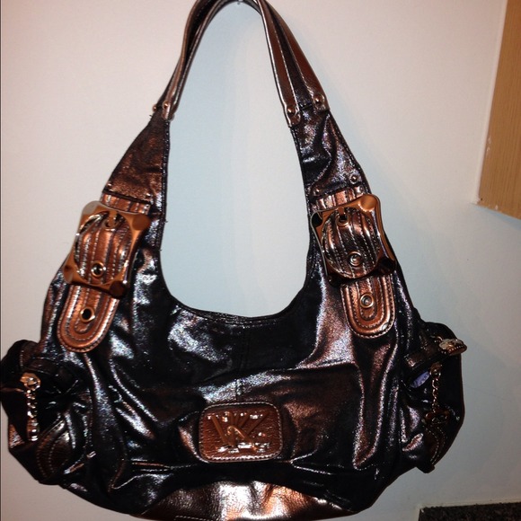 kathy vanzeeland bag purplish color with sparkles