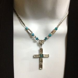 Rhinestone cross necklace