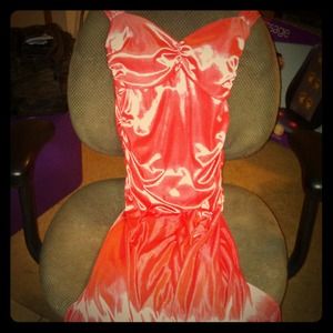 Salmon prom dress