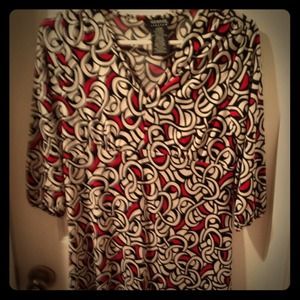 Retro print 3/4 sleeve dress