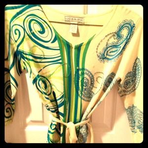 Silk top with beading detail and tie