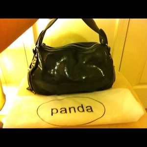 Soft Black Embossed Leather Bag