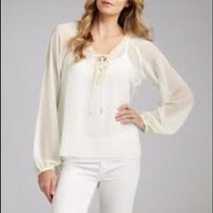 Chelsea flower silk lace up top small