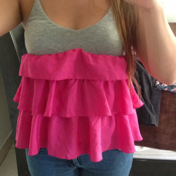 Pink and grey top