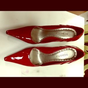 BCB GIRLS Heels bright Red Patent Size 8 medium