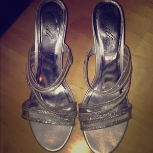 Silver shiny sandals!