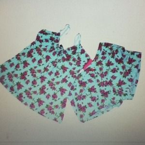 Betsey Johnson Tops - Betsey Johnson Pink Roses PJ set Betsey Johnson Tops - Betsey Johnson Pink Roses PJ set