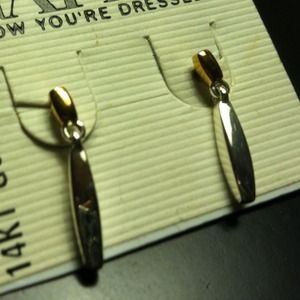 Gold/silver petite dangle earring