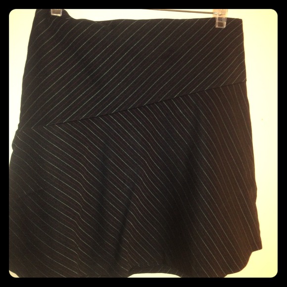 Express Striped Black Skirt
