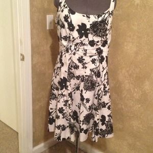 Black and white print sun dress