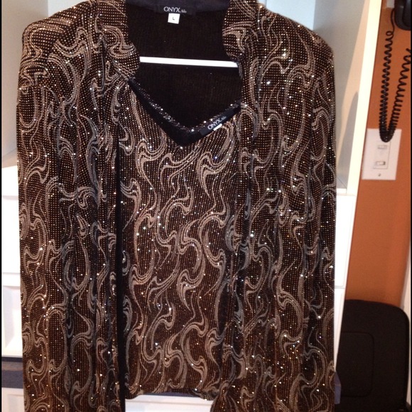 ONYB gold and brown evening top and jacket size L