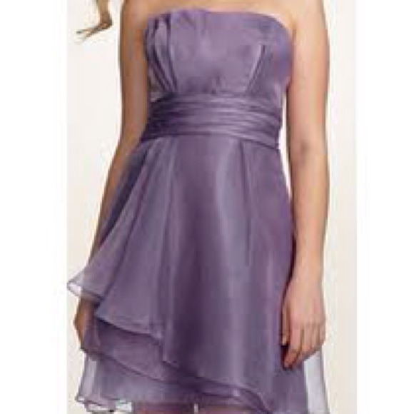 David's bridal Short Strapless Dress Ruched Waist