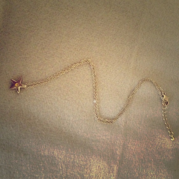 ❤Sold; Star necklace with rhinestone center