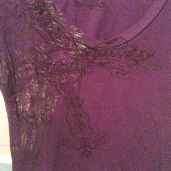 Purple cross metal mulisha v-neck - Picture 2 of 2