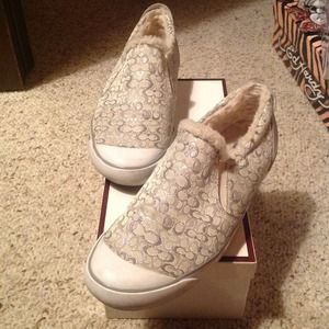 Authentic COACH silver sneakers