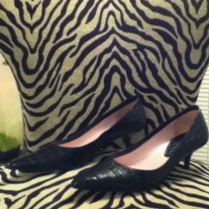 🎉Reduced🎉Croc-embossed Kitten Heel Pumps