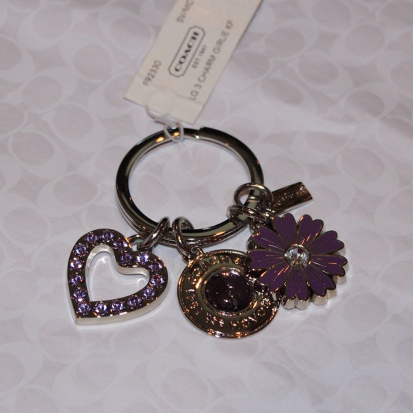 Coach Keychain Purple/Silver