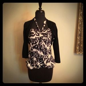 White House Black Market Split Front Blouse