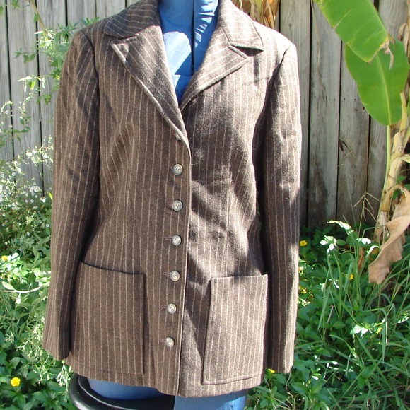 Brown Wool Anne Klein Coat - Picture 2 of 4
