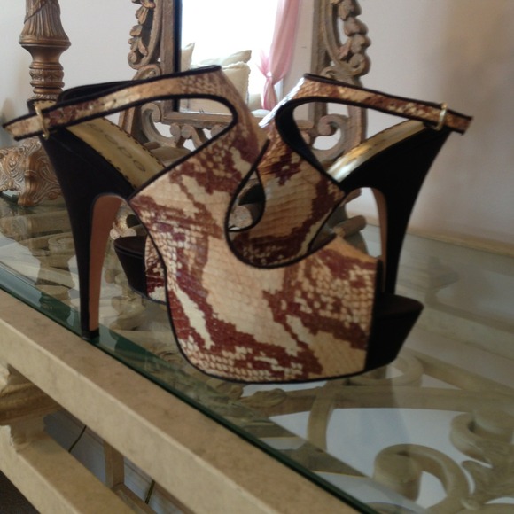 Bebe snakeskin sandal
