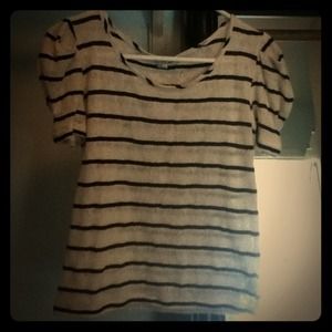 Knit top cream & black strips!
