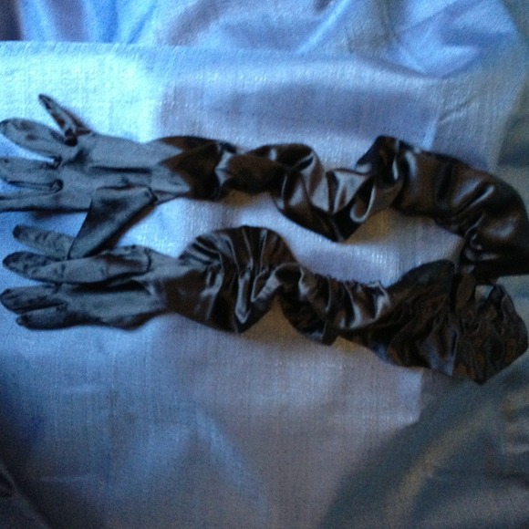 Black Satin gloves