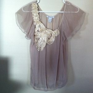 Sheer flower detail top
