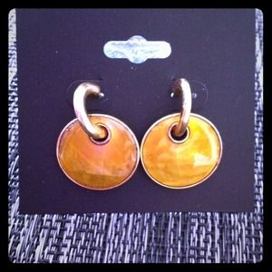 Retro Yellow Circle Earring. NWT