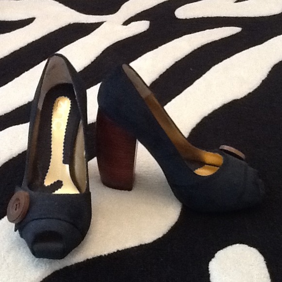 SOLD!!!Zinc High Heels shoes women's wood heel