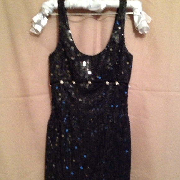 HOLD.      Black Sequin and Silver Jeweled dress🎀