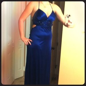 Royal blue floor length gown