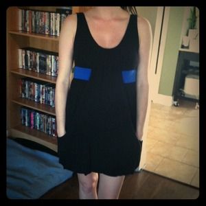 Black bubble dress with pockets.