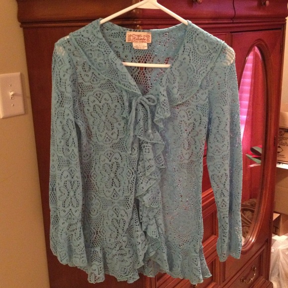 Ruffled front lace shirt